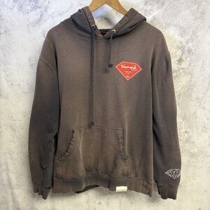 Vintage Diamond Supply Co Hoodie Mens Large Faded Black Skate Sweatshirt 24x25.5